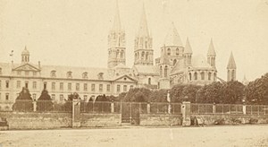 France old CDV Photo 1880 Caen Abbaye aux Hommes