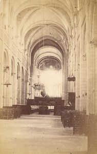 France CDV Photo 1880 Caen Abbaye aux Dames Interior