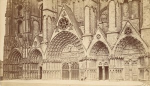 France old CDV Photo 1880 Bourges Cathedral Facade