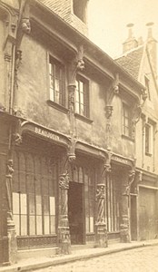 France old CDV Photo 1880 Bourges Maison Reine Blanche
