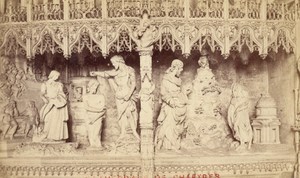 France old CDV Photo 1880 Chartres Cathedral Detail