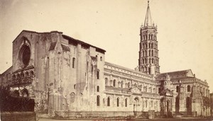 France old CDV Photo 1880 Toulouse Saint Sernin Church