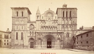 France old CDV Photo 1880 Bordeaux Sainte Croix Church