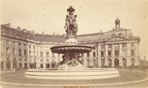 France CDV Photo 1880 Bordeaux Fountain Stock Exchange