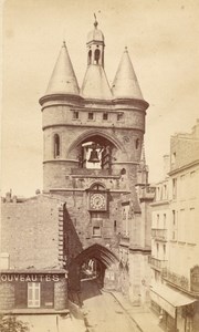 France old CDV Photo 1880 Bordeaux Big Clock Towers