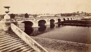 France old CDV Photo 1880 Tours Pont de Pierre