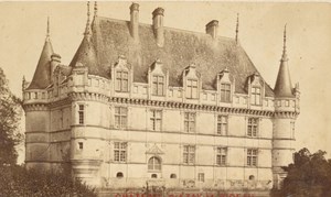 France old CDV Photo 1880 Azay le Rideau Castle Facade