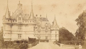 France old CDV Photo 1880 Azay le Rideau Castle Facade