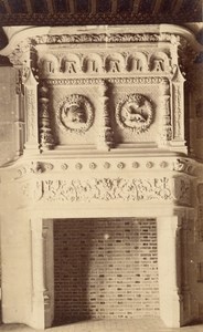 France old CDV Photo 1880 Blois Castle Fireplace Cheminee Detail