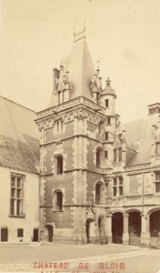 France old CDV Photo 1880 Blois Castle Staircase Tower