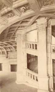 France old CDV Photo 1880 Blois Castle Guards Hall