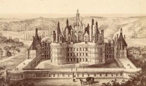 France old CDV Photo 1880 Chambord Castle Facade