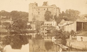 France old CDV Photo 1880 Clisson Castle & River