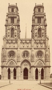 France old CDV Photo 1880 Orleans St Croix Cathedral