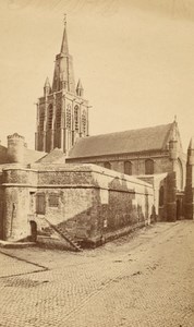 France old CDV Photo 1880 Calais Notre Dame Church