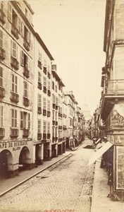 France old CDV Photo 1880 Bayonne Rue du Port Neuf