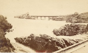 France old CDV Photo 1880 Biarritz Virgin Rock Bridge