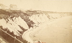 France old CDV Photo 1880 Biarritz Cote Basque Beach