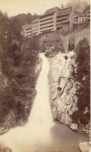 France old CDV Photo 1880 Eaux Bonnes Cascade Valentin