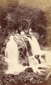 France old CDV Photo 1880 Eaux Bonnes Cascade Discoo