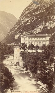 France old CDV Photo 1880 Eaux Chaudes Thermes Hotel