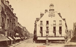 France old CDV Photo 1880 Dieppe Tribunal Place