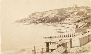France old CDV Photo 1880 Le Havre Heve Beach