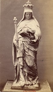 France old CDV Photo 1880 Poitiers Ste Radegonde Statue