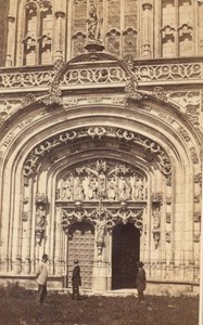 Brou Church facade animated Bourg en Bresse France Muzet Joguet CDV Photo 1864