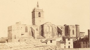 Narbonne Saint Paul Cathedral France Old CDV Photo 1870