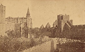 Carcassonne St Nazaire Church France Old CDV Photo 1870