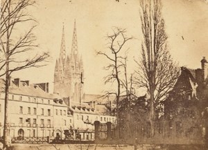 Quimper Odet River Finistere France Old CDV Photo 1865