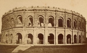 Nimes Amphitheater Gard France Old CDV Photo 1875