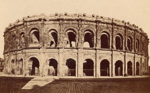 Nimes Amphitheater Gard France Old CDV Photo 1875