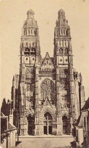Tours Cathedral Saint Gatien France Old CDV Photo 1870