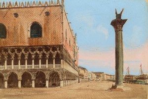 Italy Venezia San Marco Old CDV Photo Hand Colored 1875