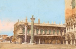 Italy Venezia San Marco Old CDV Photo Hand Colored 1875