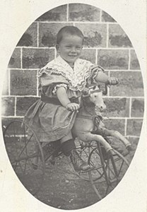 Toy Horse Child Boy Scene de Genre France Old Delaporte Photo 1900