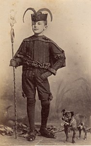 Devil Boy & Dog Scene de Genre France Old Delaporte Photo 1900