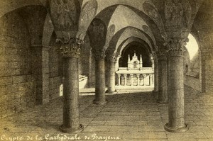 France Maugendre Drawing of Bayeux Cathedral old CDV Photo Desroches 1865