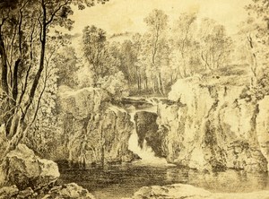 France Vosges Drawing of Saint Ame valley old CDV Photo 1865