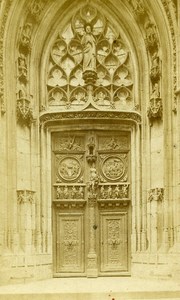 France Rouen Door of Saint Maclou Church old CDV Photo 1870