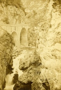 France Cauterets Road Bridge old CDV Photo 1870