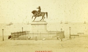 France Cherbourg Statue of Napoleon old CDV Photo 1870