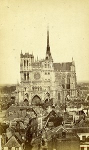 France Amiens cathedral Panorama old CDV Photo 1870