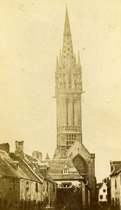France Saint Pol de Leon Church Bell Tower old CDV Photo 1870