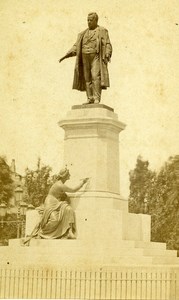 Italy Firenze Monument Cavour old CDV Photo Brogi 1870