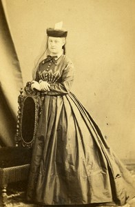 France Paris Woman Second Empire Fashion old CDV Photo Bertrand 1860's