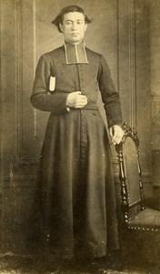 France Paris Man Clergyman Religion old CDV Photo Anonymous 1860's
