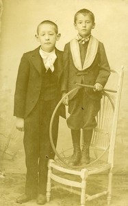 France Paris Children Toy Hoop old CDV Photo Vastel 1900